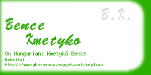 bence kmetyko business card